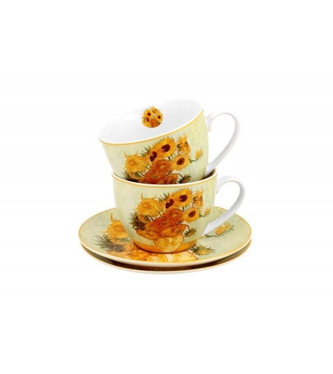 Porcelán két személyes csésze szett Van Gogh Napraforgók