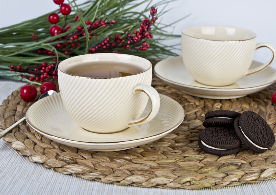 Veroni porcelán teáscsésze 2 személyes szett díszdobozban Bellamo