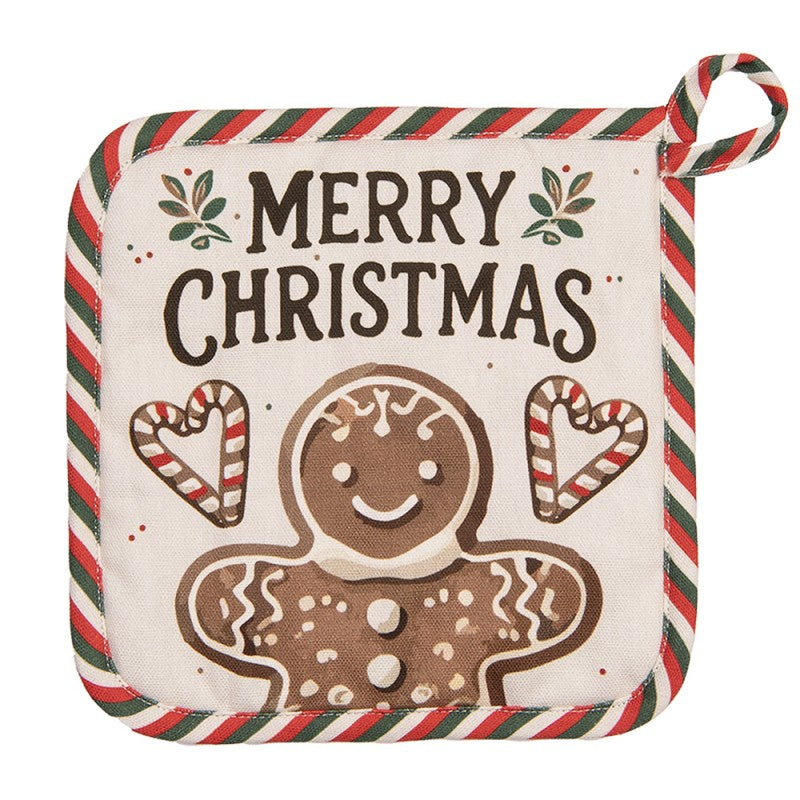 Mézeskalács babás karácsonyi pamut edényalátét 20x20 cm