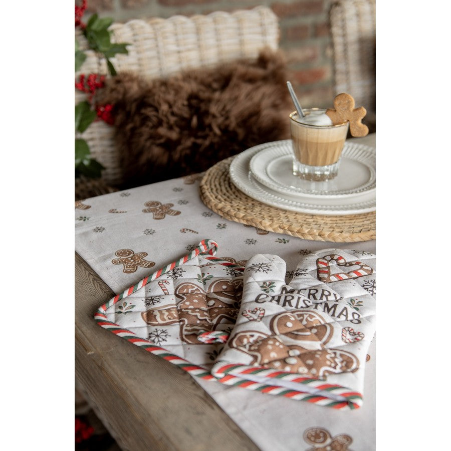 Mézeskalács babás karácsonyi pamut edényalátét 20x20 cm