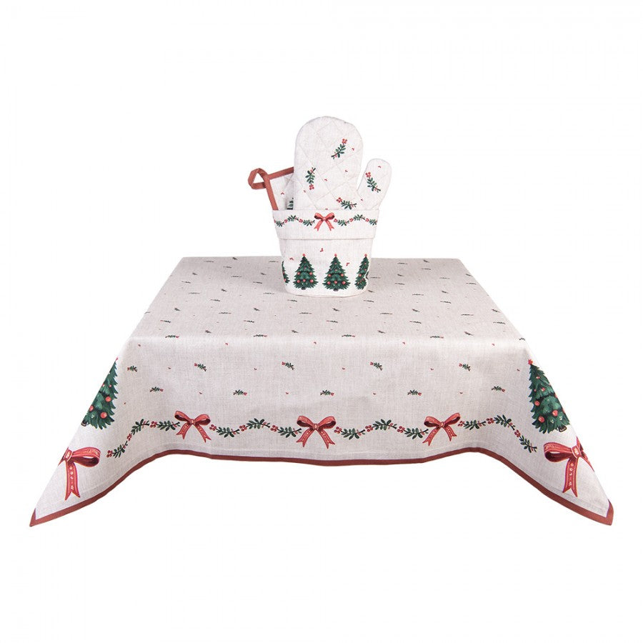 Karácsonyi asztalterítő 100x100 cm 100% pamut Traditional Christmas Harmony