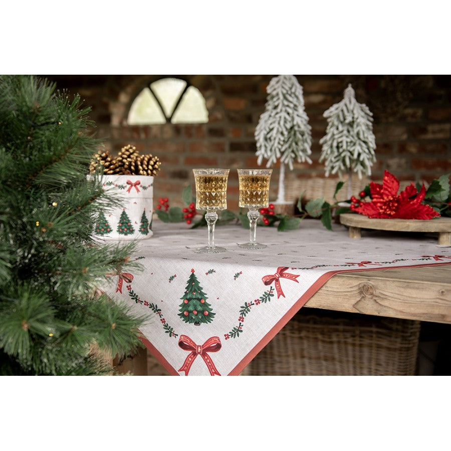 Karácsonyi asztalterítő 100x100 cm 100% pamut Traditional Christmas Harmony