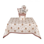 Mézeskalács babás karácsonyi pamut asztalterítő 100x100 cm