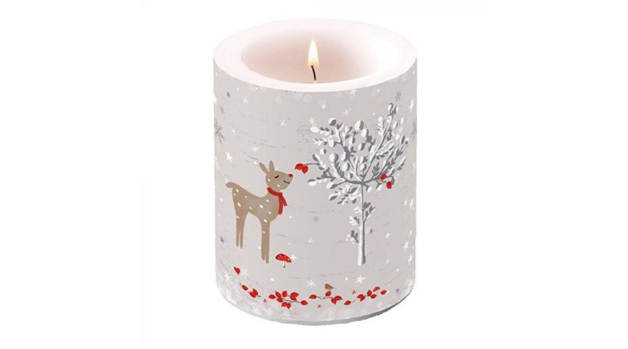 Sniffing Deer átvilágítós karácsonyi gyertya nagy