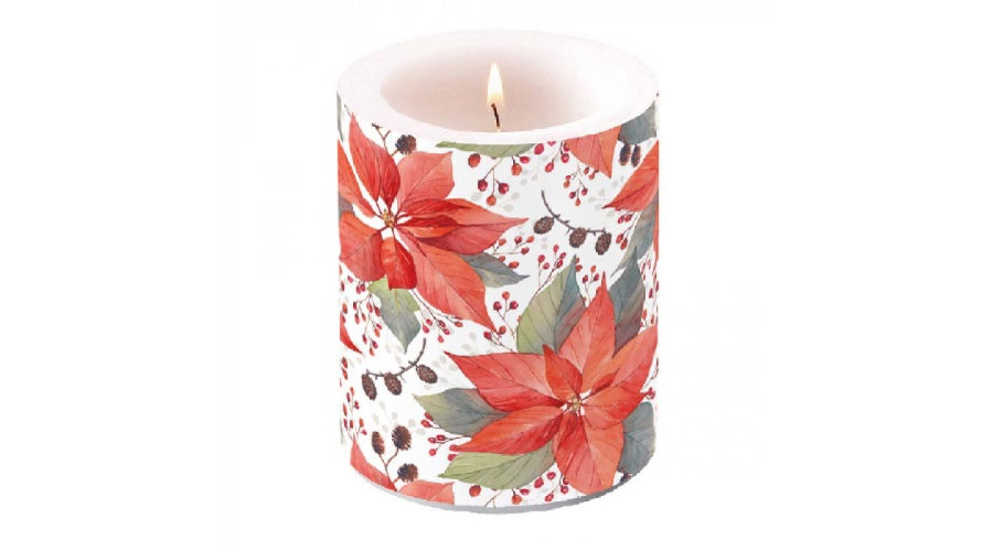 Pionsettia And Berries átvilágítós karácsonyi gyertya nagy