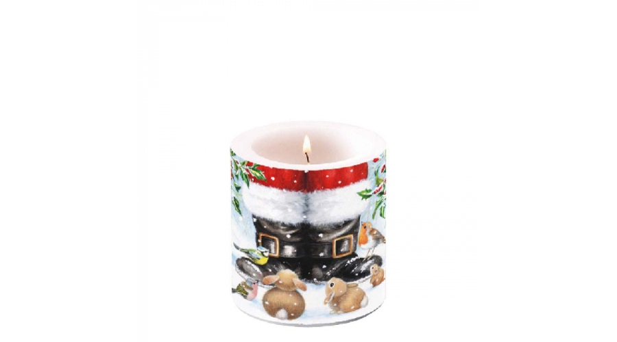 Looking Up To Santa átvilágítós karácsonyi gyertya kicsi