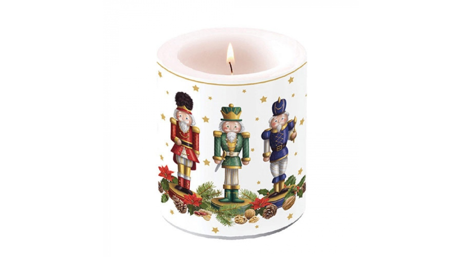 Bearded nutcracker átvilágítós karácsonyi gyertya közepes