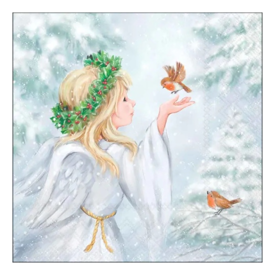 Karácsonyi szalvéta – Angel's friend, 33x33 cm, 20 db-os