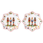Porcelán karácsonyi diótörős desszertes tányér 2 db szett Vintage Nutcracker