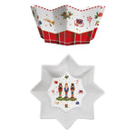 Porcelán karácsonyi diótörős tál 20 cm Vintage Nutcracker