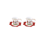 Porcelán karácsonyi diótörős kávés csésze 2 db szett Vintage Nutcracker
