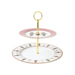 Karácsonyi porcelán süteményes állvány 2 emeletes díszdobozban Nutcrackers