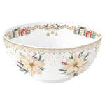 Karácsonyi porcelán nagy mély tál 23 cm White Elegance