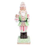 Karácsonyi diótörő figura 24 cm – zöld, rózsaszín