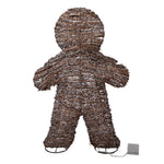 Nagyméretű karácsonyi mézeskalács figura LED világítással 61 cm – barna