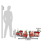 Nagyméretű karácsonyi vonat dekoráció 52 cm – piros