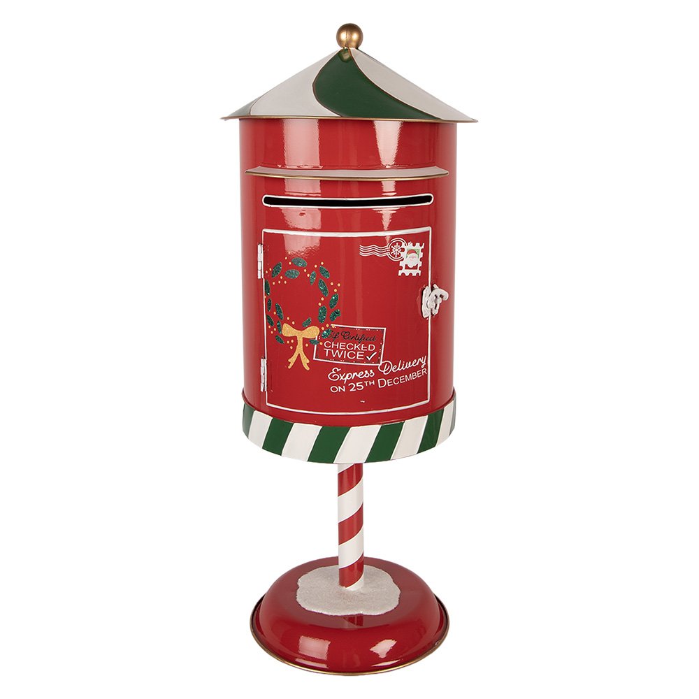 Nagyméretű karácsonyi postaláda dekoráció 58 cm – piros