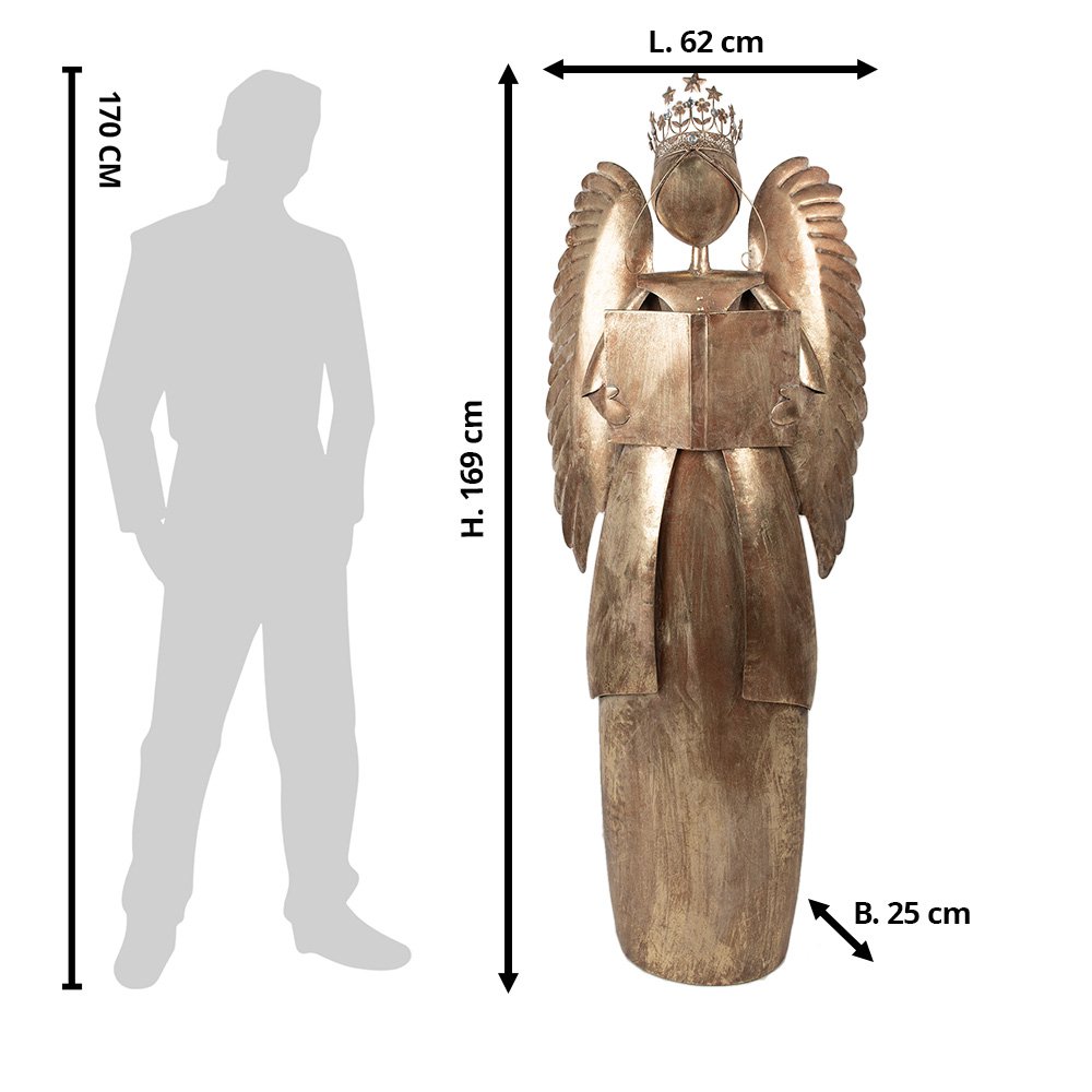 Nagyméretű karácsonyi angyal figura 169 cm – arany