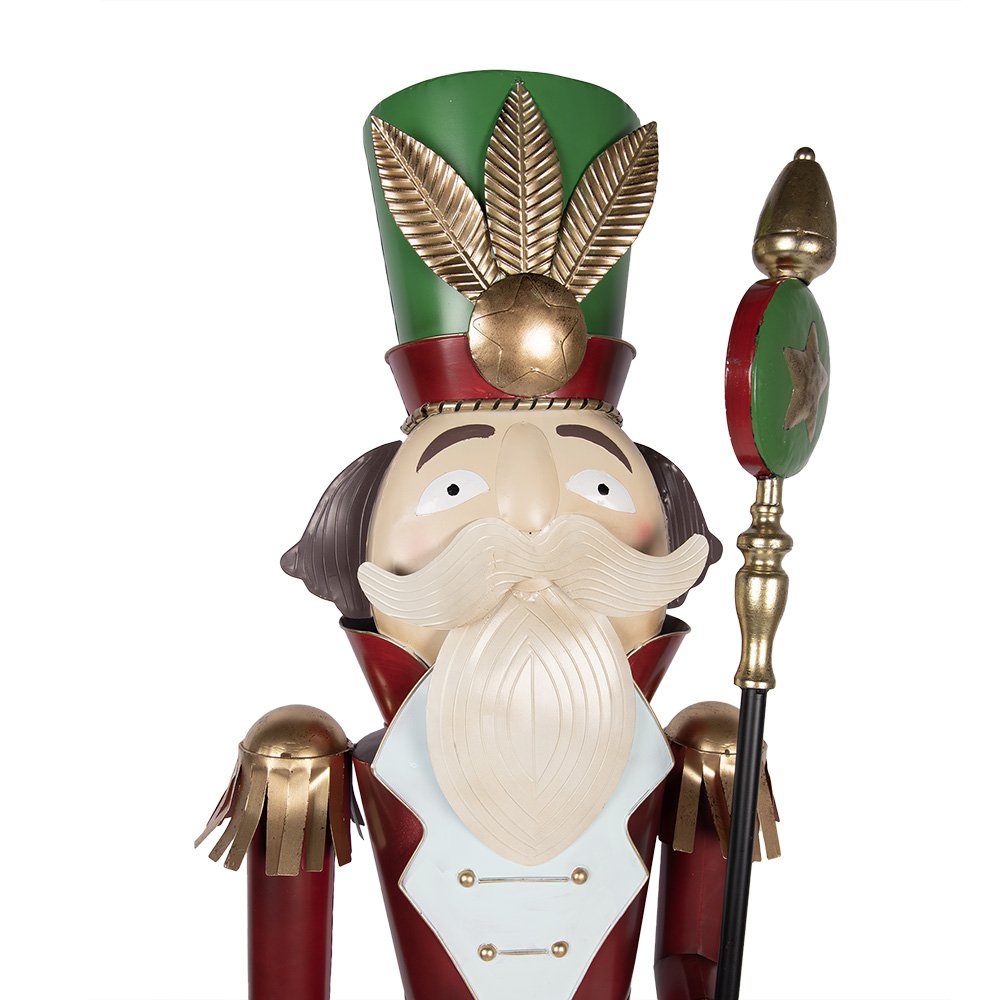Nagyméretű karácsonyi diótörő figura 207 cm – piros, zöld