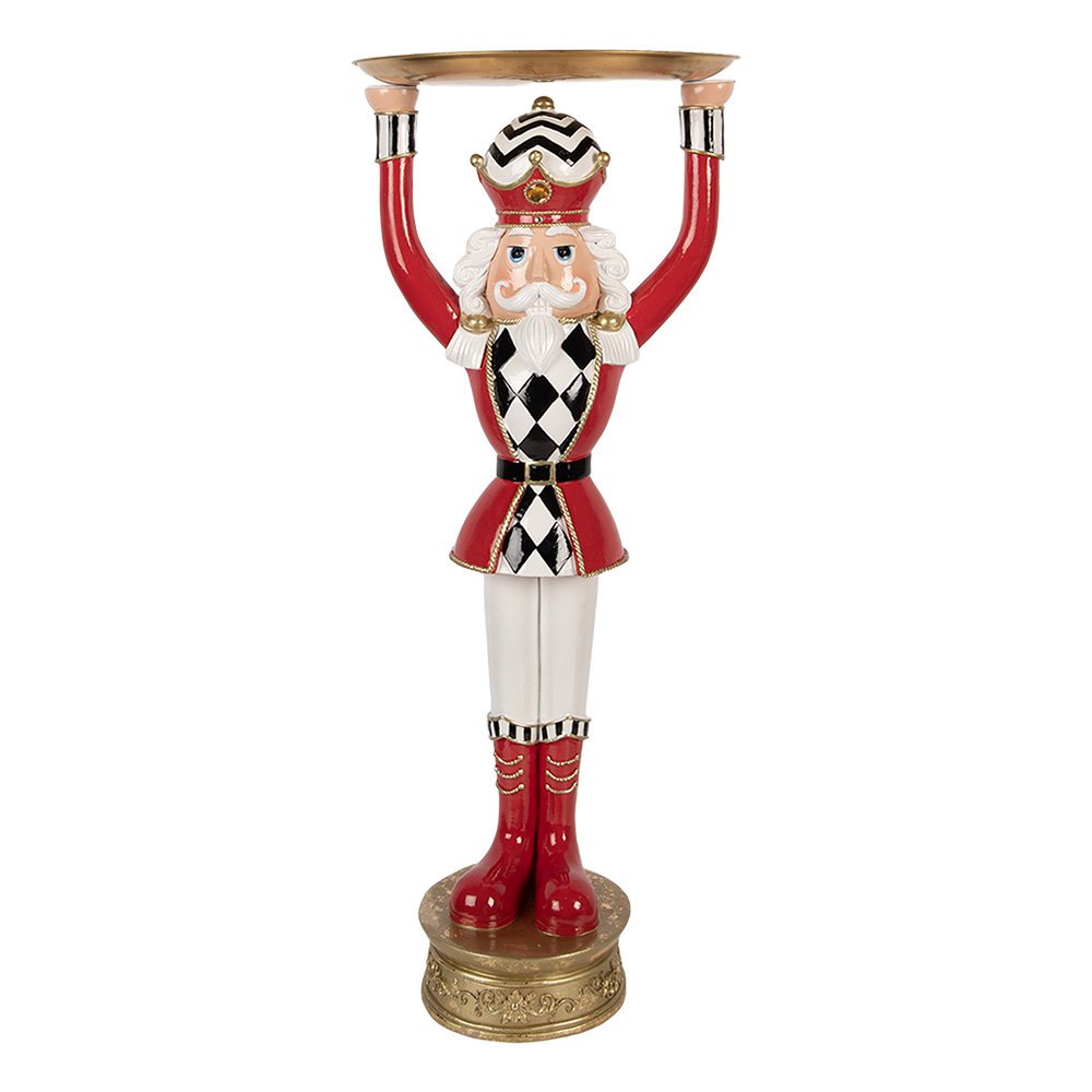 Nagyméretű karácsonyi diótörő figura 65 cm – piros