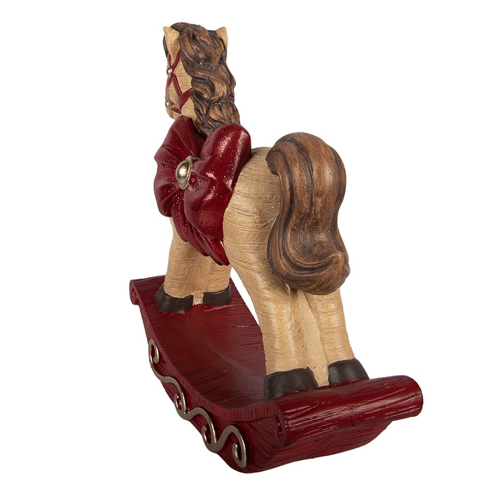 Karácsonyi hintaló figura 41 cm – barna