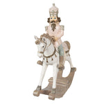 Karácsonyi diótörő figura 29 cm – fehér, rózsaszín