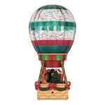 Karácsonyi hőlégballon dekoráció LED világítással és zenével 25 cm – barna