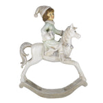 Karácsonyi hintaló figura 26 cm – zöld, bézs