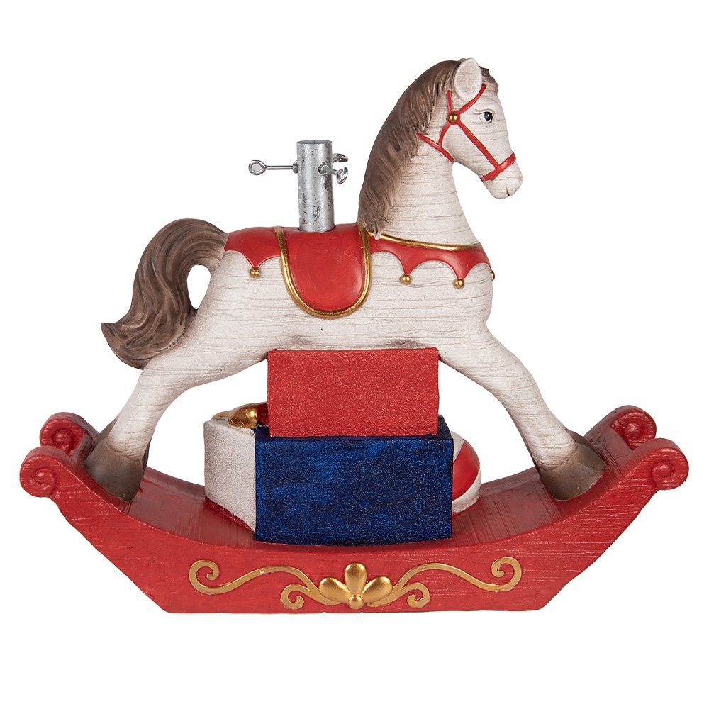 Nagyméretű karácsonyi hintaló figura 61 cm – fehér