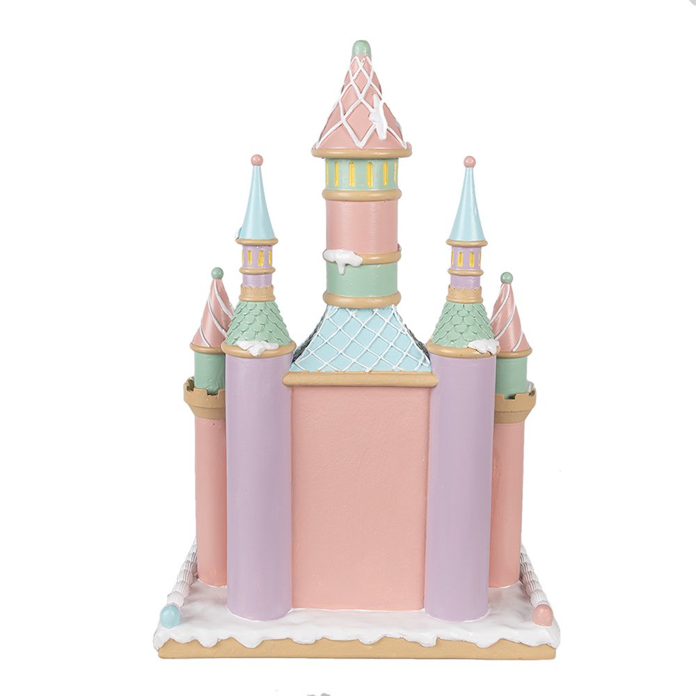 Karácsonyi mézeskalács házikó 42 cm – kék, rózsaszín
