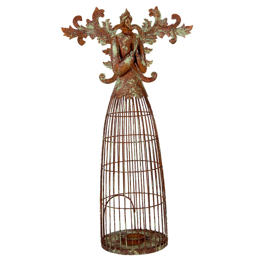 Nagyméretű karácsonyi angyal figura 58 cm – barna