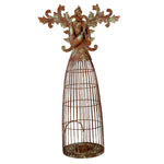 Nagyméretű karácsonyi angyal figura 58 cm – barna