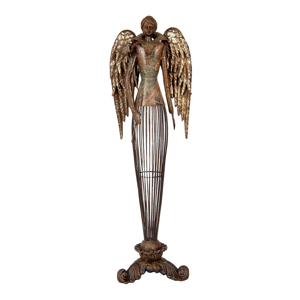 Nagyméretű karácsonyi angyal figura 54 cm – barna