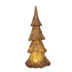 Karácsonyfa LED világítással 33 cm – barna, arany