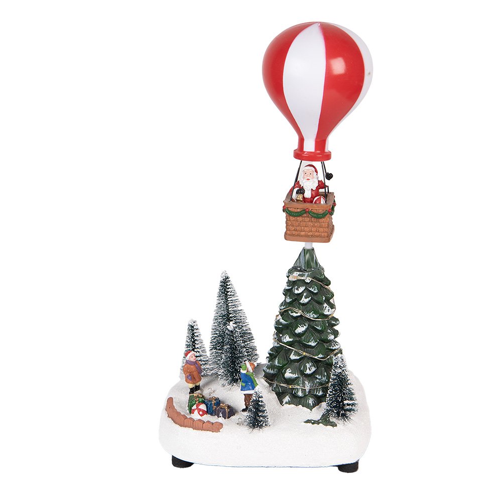 Karácsonyfa LED világítással és zenével 18 cm – zöld