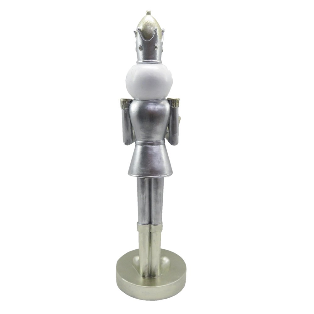 Karácsonyi diótörő figura 40 cm – fehér, ezüst