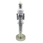 Karácsonyi diótörő figura 40 cm – fehér, ezüst