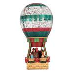 Karácsonyi hőlégballon dekoráció LED világítással és zenével 25 cm – barna