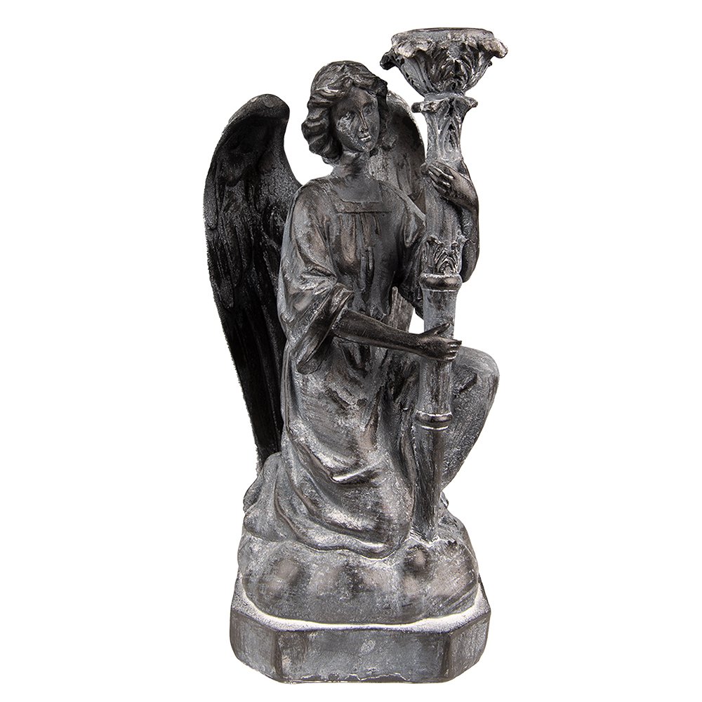Karácsonyi angyal figura 29 cm – szürke