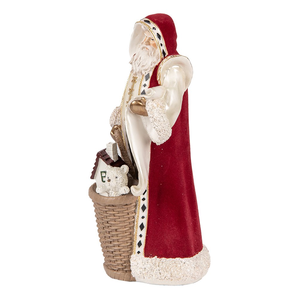 Karácsonyi télapó figura 29 cm – piros, bézs