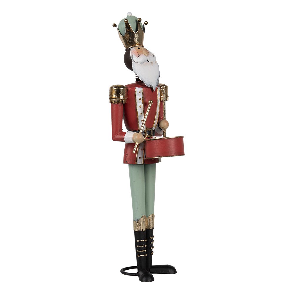 Karácsonyi diótörő figura 37 cm – piros, zöld