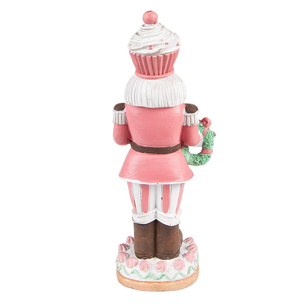 Karácsonyi diótörő figura 24 cm – zöld, rózsaszín