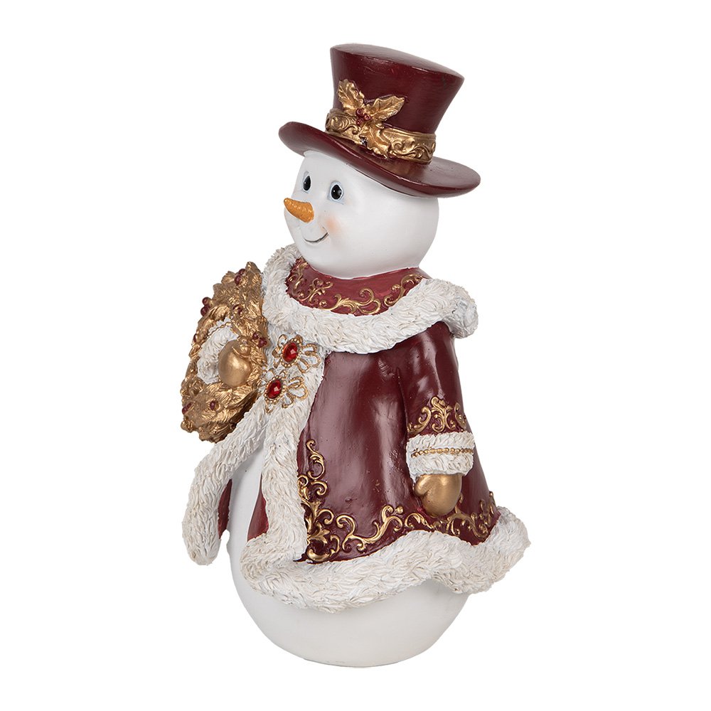 Karácsonyi hóember figura 24 cm – fehér