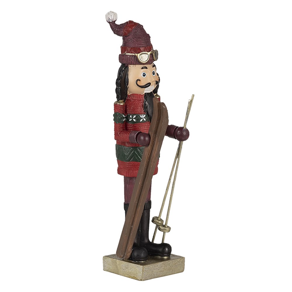 Karácsonyi diótörő figura 17 cm – piros, zöld
