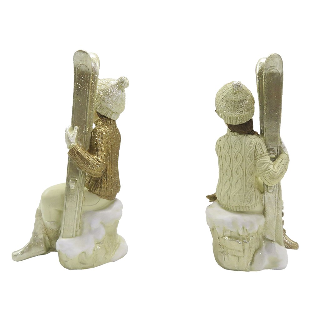 Karácsonyi figura 18 cm – bézs, arany