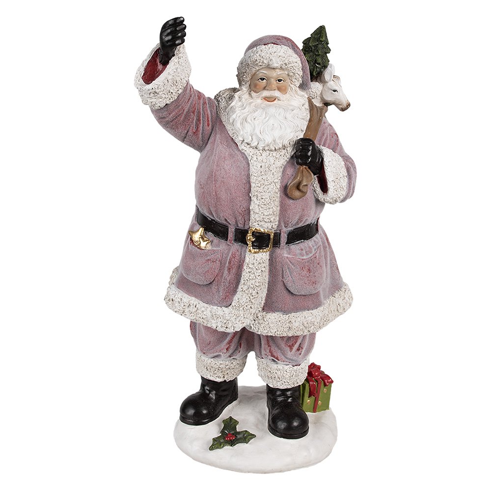 Karácsonyi télapó figura 43 cm – fehér, rózsaszín