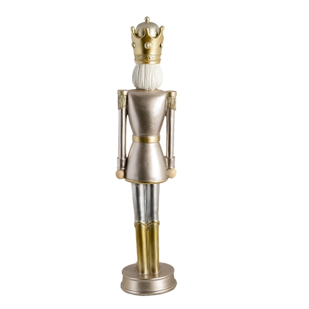 Nagyméretű karácsonyi diótörő figura 56 cm – arany, ezüst
