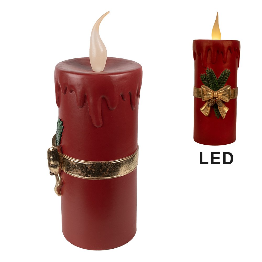 Karácsonyi dekoráció LED világítással 44 cm – piros