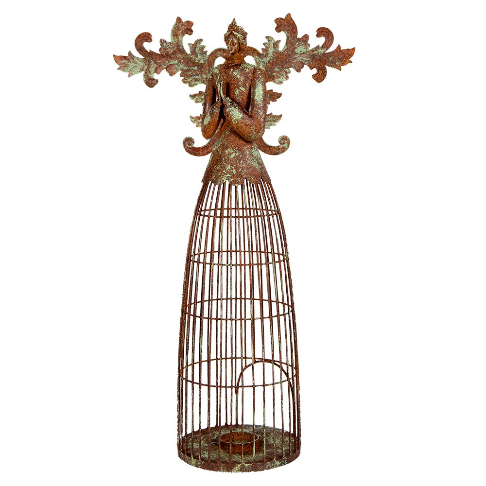 Nagyméretű karácsonyi angyal figura 58 cm – barna