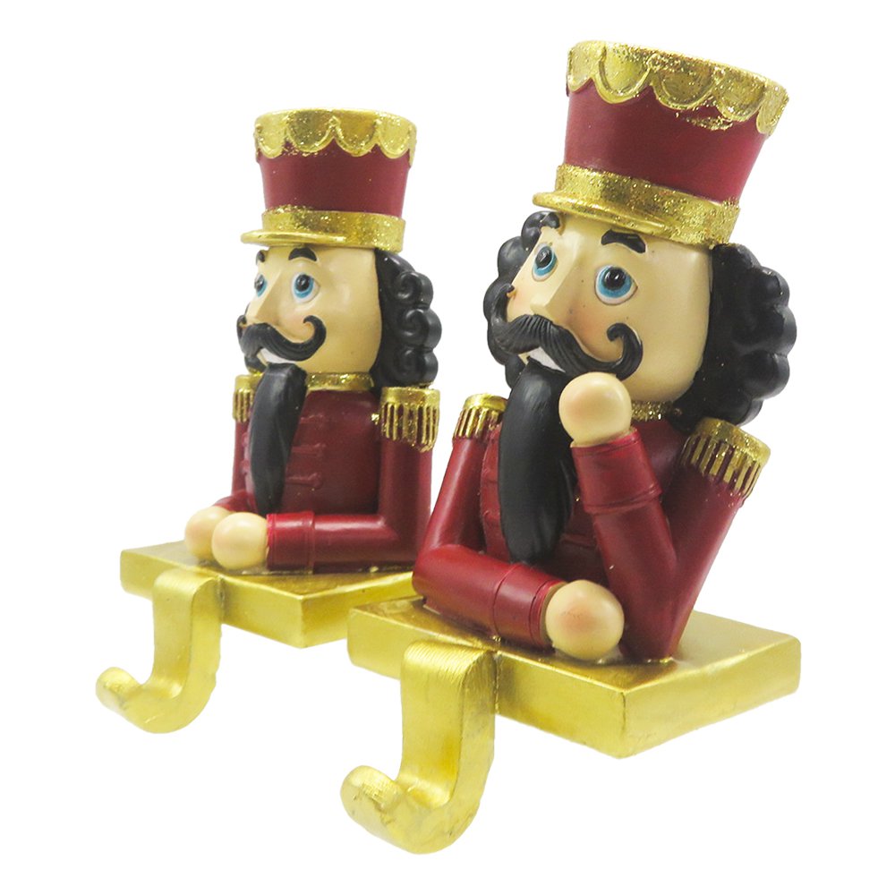 Karácsonyi diótörő figura 12 cm – piros, arany